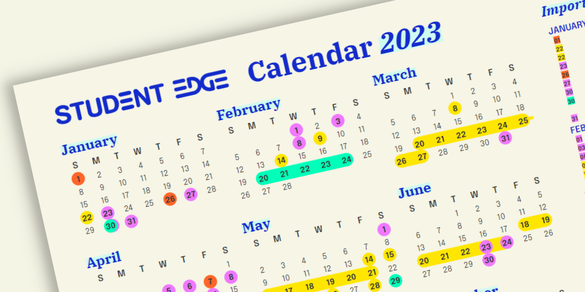 Student Edge Student Calendar 2023